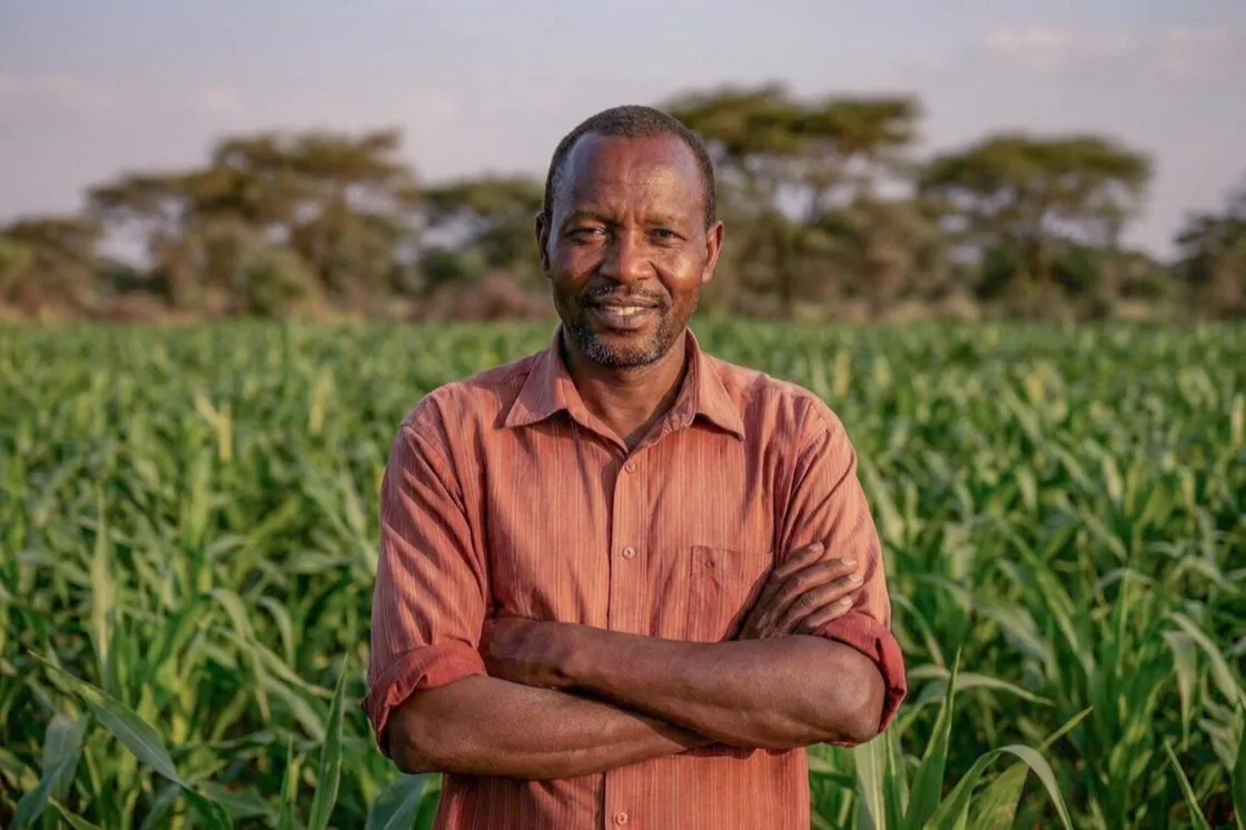 A farmer asking FarmerChat a question by voice